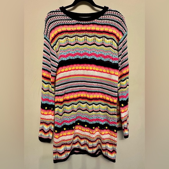 Vibrant & Colorful Striped Knit Sweater Large - Picture 1 of 5